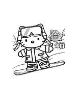 coloriage hello kitty surfeuse